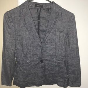 Theory cropped linen/viscose blazer